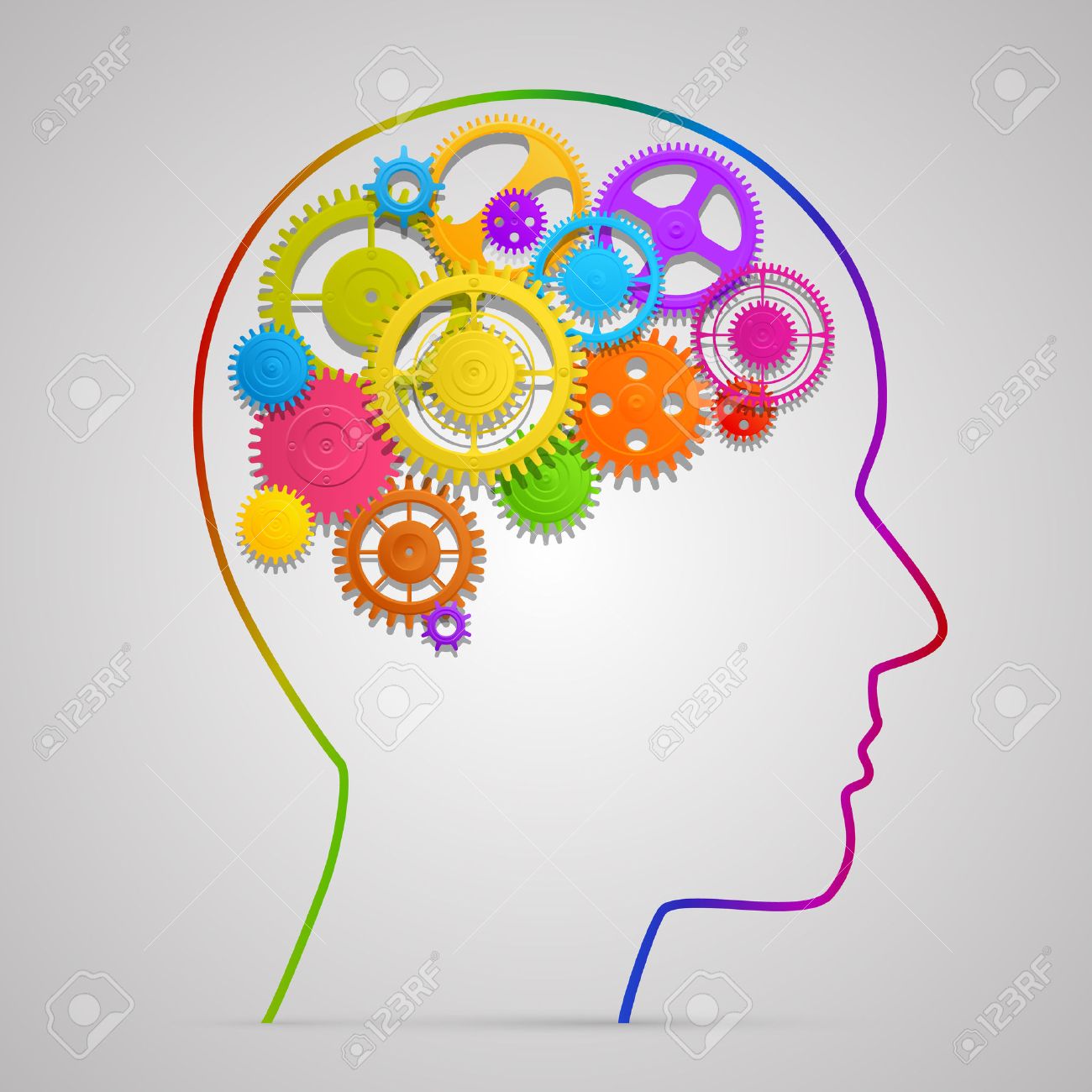 Head with gears in brain art. Vector illustration - 36275983 Head with gears in brain art. Vector illustration - 36275983