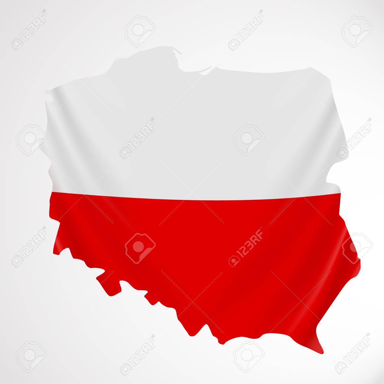 poland flag in form of map republic of poland polish national