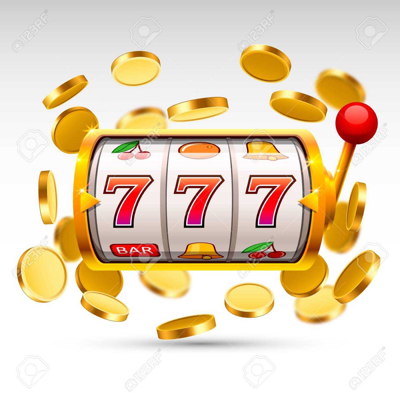골든 슬롯 머신이 잭팟에서 우승합니다. 로열티 무료 사진, 그림 ...