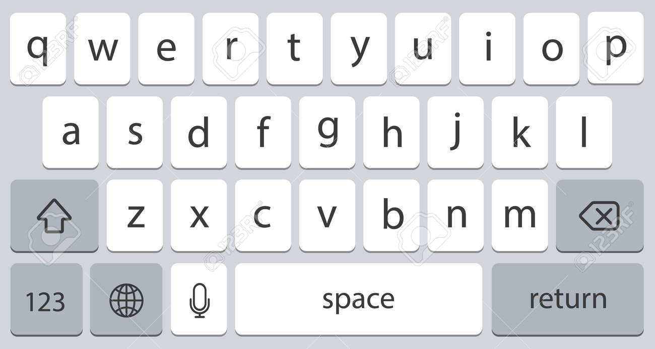 Modern Smartphone Keyboard Of Alphabet Buttons Mobile Keyboard Royalty Free Cliparts Vectors And Stock Illustration Image 86053660