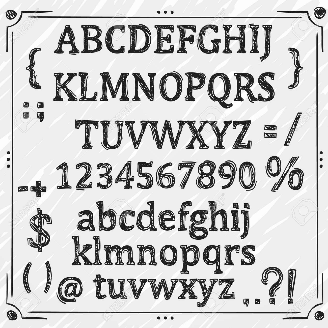 キリル文字フォント スケッチ記号のセットでボードをスケッチします のイラスト素材 ベクタ Image キリル文字フォント スケッチ記号のセットでボードをスケッチします のイラスト素材 ベクタ Image
