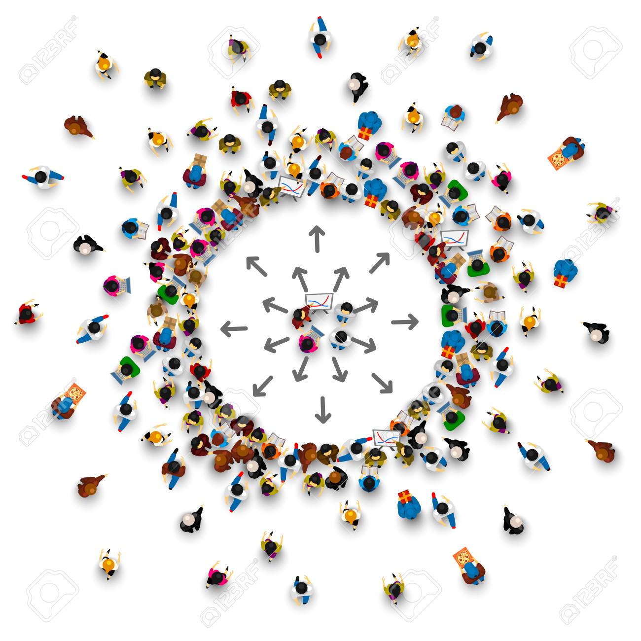 A lot of people stand in a circle on a white background. Vector illustration - 86312174 A lot of people stand in a circle on a white background. Vector illustration - 86312174