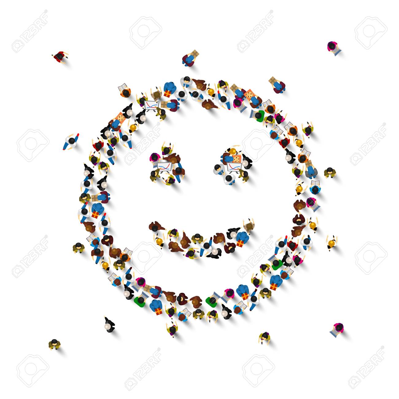 Many people sign emoji on the white background. Vector illustration - 128489051 Many people sign emoji on the white background. Vector illustration - 128489051