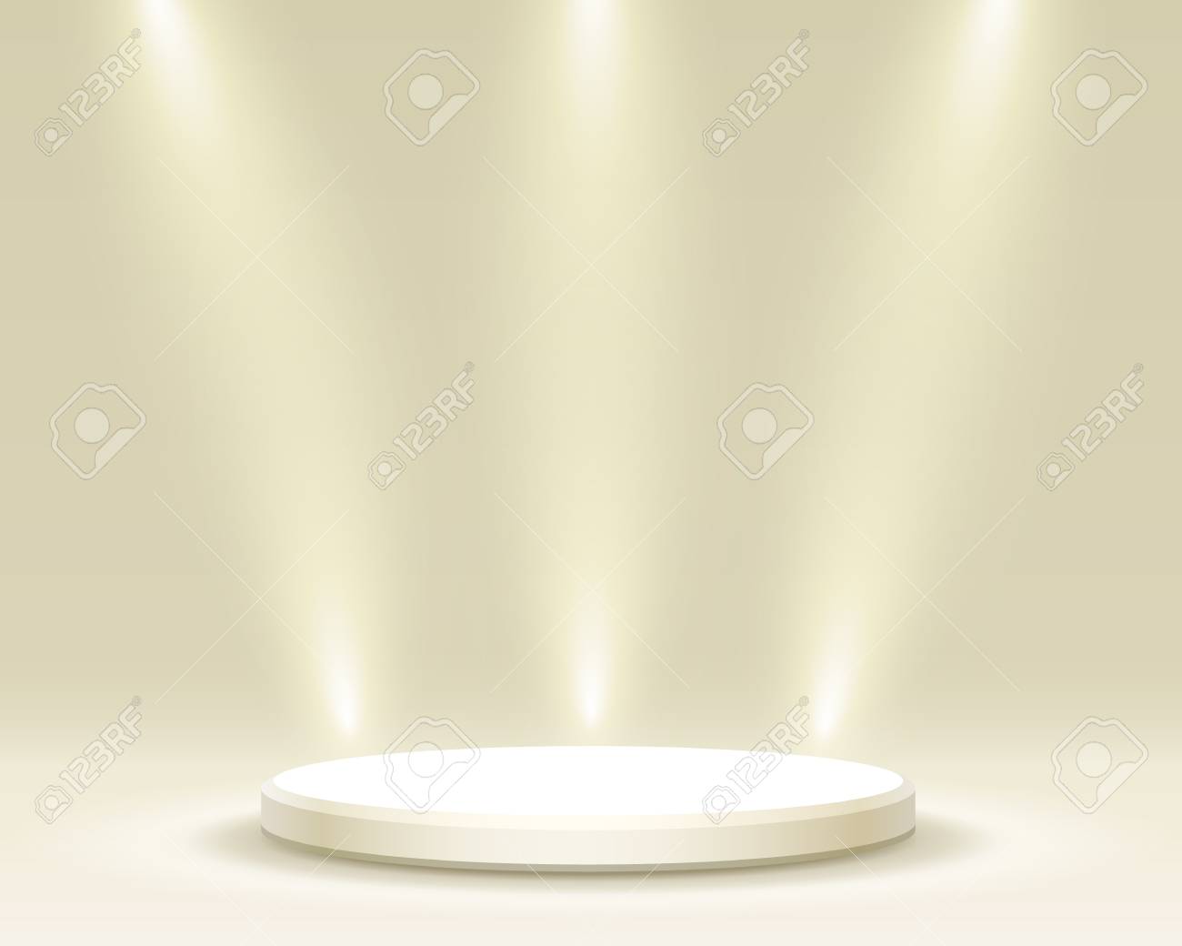 舞台表彰台 舞台表彰シーン 黄色の背景に授賞式 ベクターイラスト の写真素材 画像素材 Image