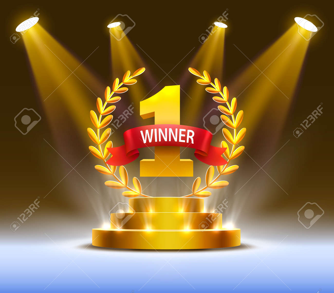Stage podium with lighting, Stage Podium Scene with for Award Ceremony on Night Background. Vector illustration - 131509915 Stage podium with lighting, Stage Podium Scene with for Award Ceremony on Night Background. Vector illustration - 131509915