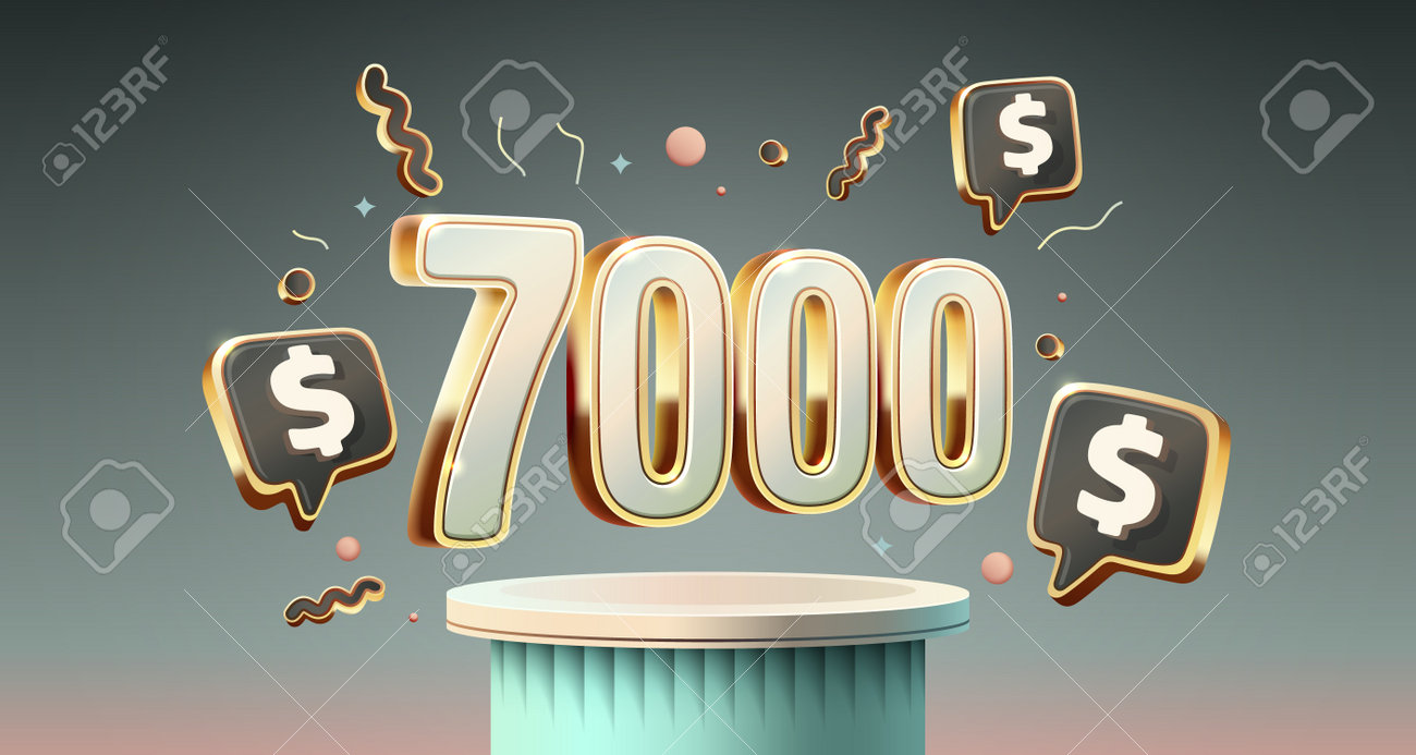 クーポン特別バウチャー7000ドルチェックバナー特別オファーベクターイラストのイラスト素材・ベクター Image 214033221