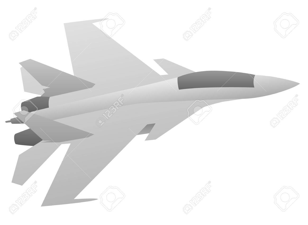 航空機のジェット戦闘機のイラスト素材 ベクタ Image