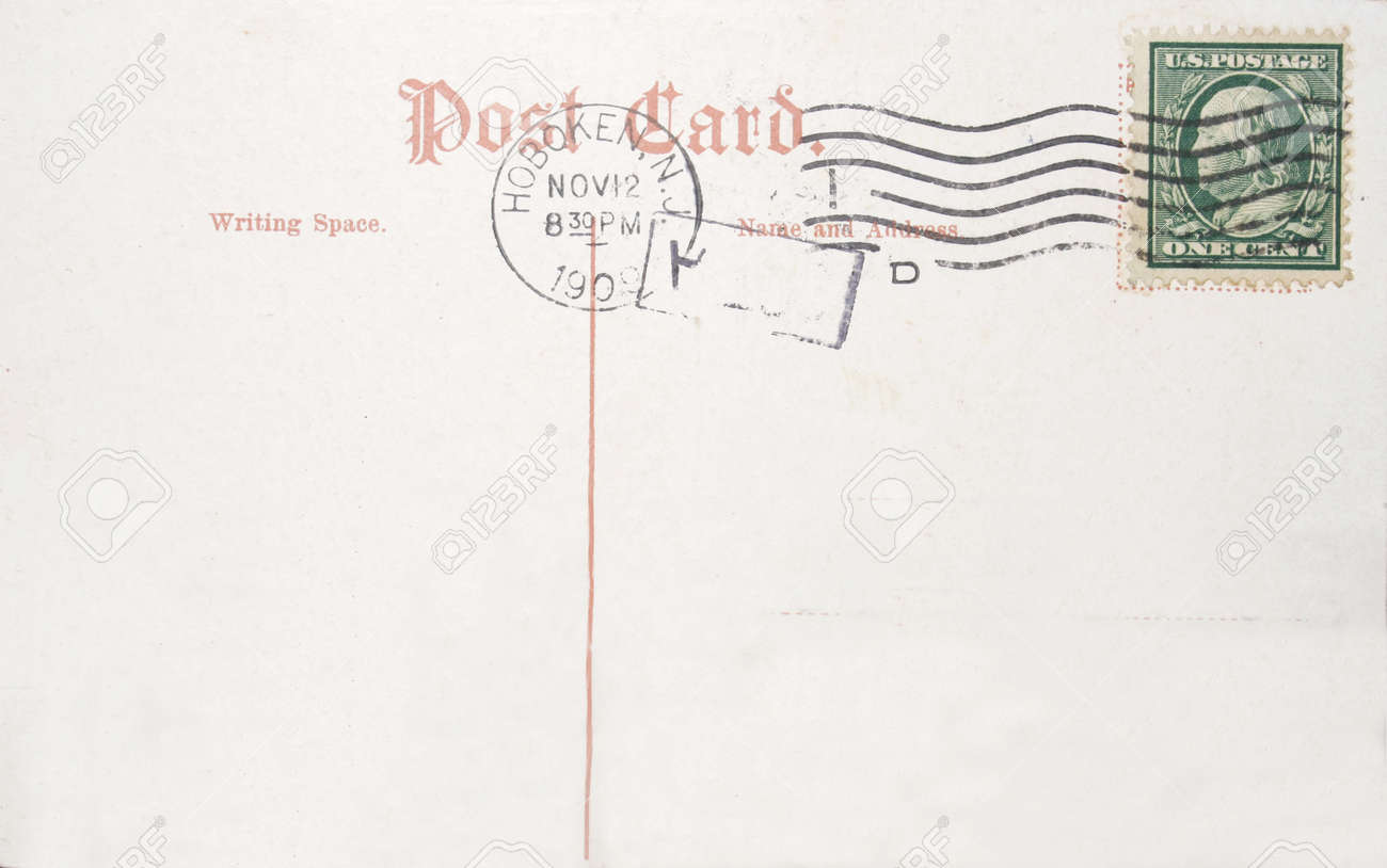 1909 年 1 セント切手の消印 1902年ビンテージ米国はがき の写真素材 画像素材 Image
