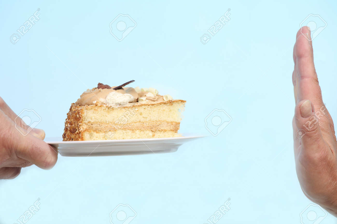 Main Gesticulant Pas A Une Part De Gateau Banque D Images Et Photos Libres De Droits Image