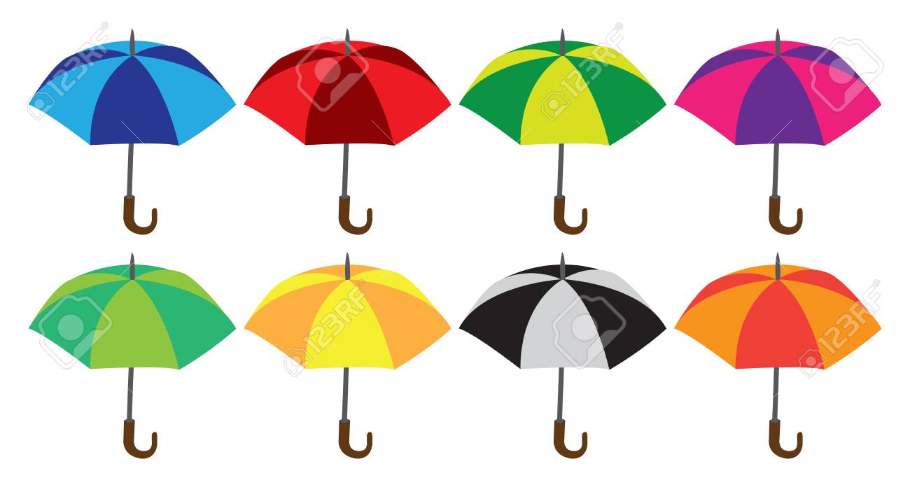 カラフルな傘のセットのイラストです のイラスト素材 ベクタ Image