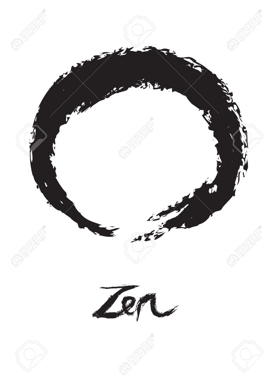 禅は Enso の象徴的なサークルのイラスト のイラスト素材 ベクタ Image