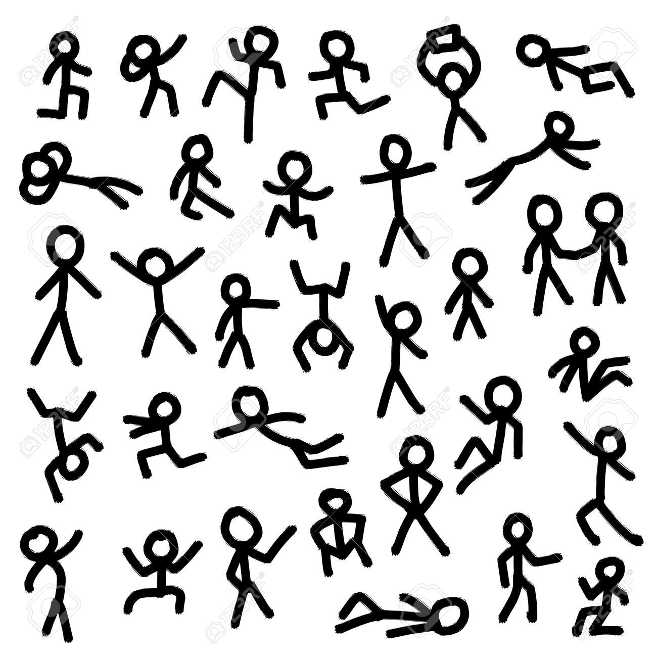 Free Vector Hand drawn stickman collection