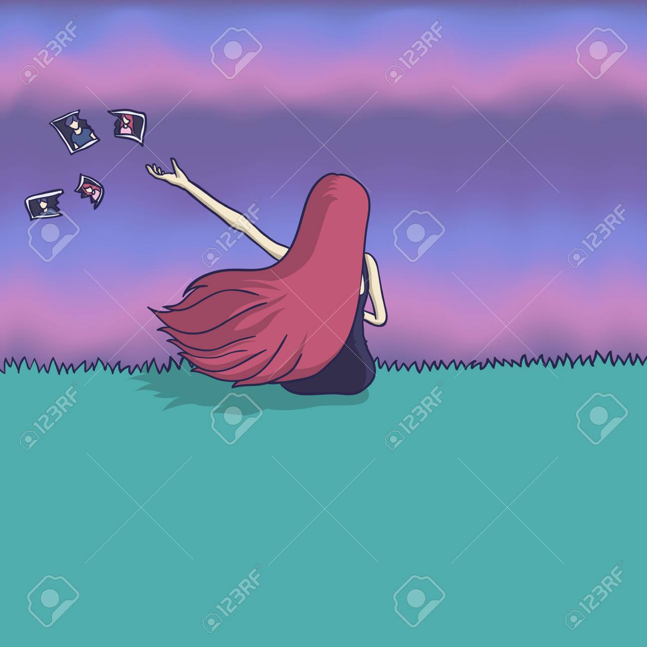 Gebrochenes Herz Frau Reissen Ihr Paar Foto Bild Und Kotzen In Die Luft Lizenzfrei Nutzbare Vektorgrafiken Clip Arts Illustrationen Image 92802506