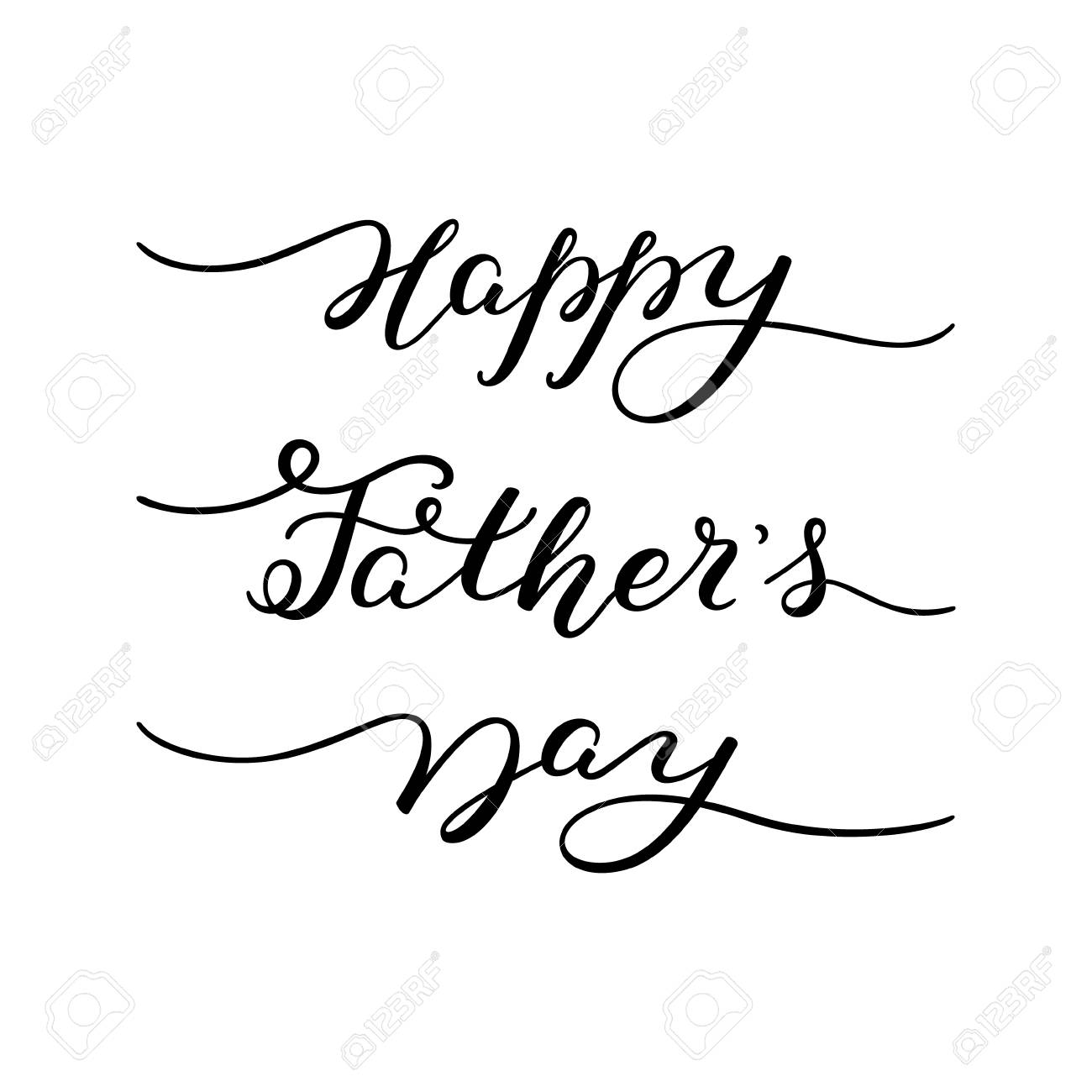 幸せな父の日をレタリングの手 グリーティング カード ポスター バナー 印刷のテンプレートです のイラスト素材 ベクタ Image 77456009