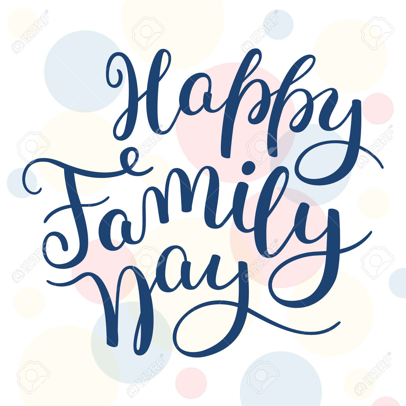 Happy Family Day Handschriftzug. Vorlage Für Karte, Poster, Druck For Family Day Flyer Template