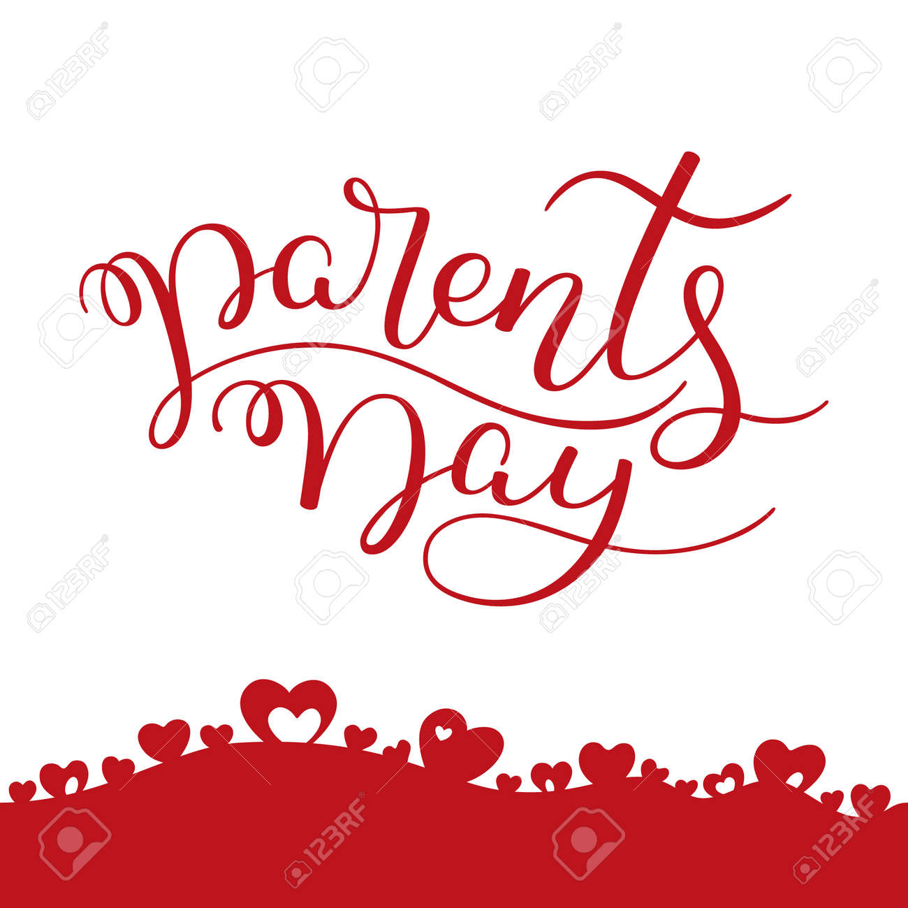 親日手の心でレタリングします ポスター グリーティング カード用のテンプレートを印刷します のイラスト素材 ベクタ Image