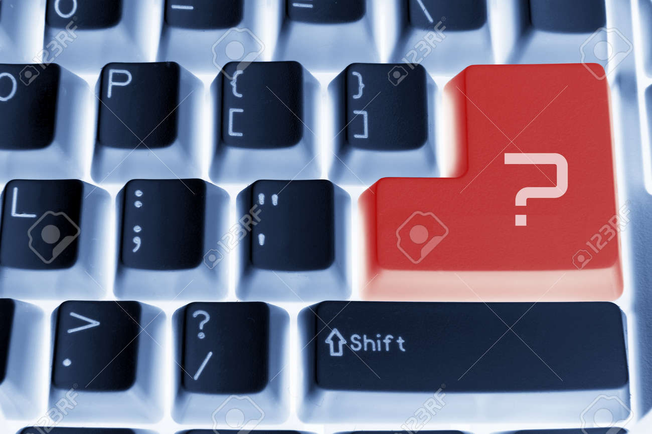 Como Se Cierra El Signo De Interrogacion En El Teclado Cierre De Teclado De Ordenador Con Signo De Interrogación Fotos, Retratos,  Imágenes Y Fotografía De Archivo Libres De Derecho. Image 28225952.