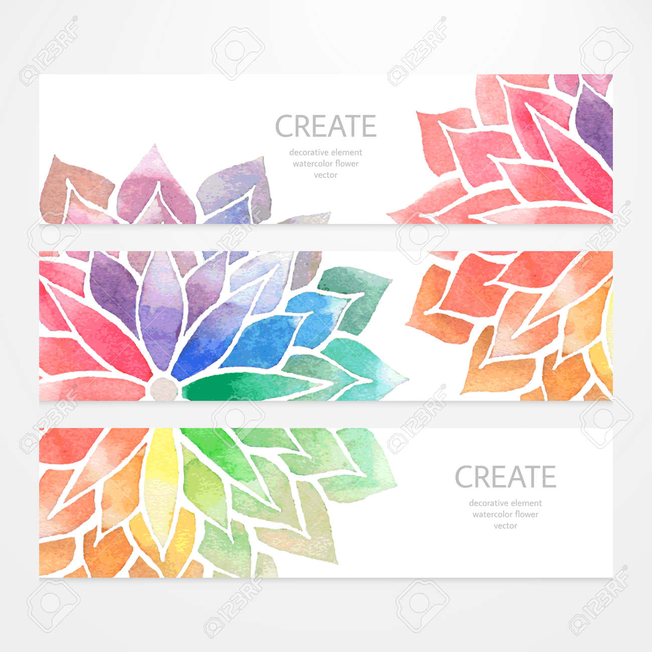 colorful banners flyers vector templates of design with watercolor create backgrounds flyers