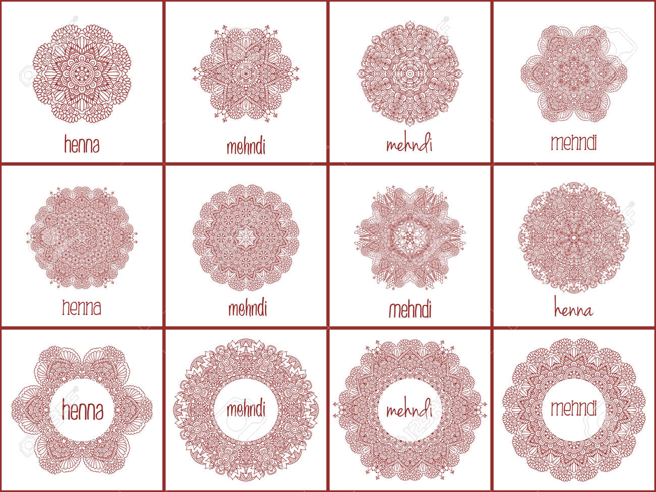 mehndi henna templates royalty free cliparts vectors and stock