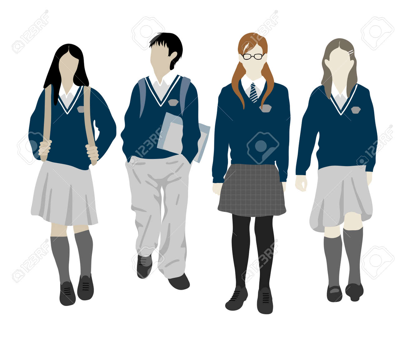 Back to school . Group of students. Boys and girls going to school - 48630231 Back to school . Group of students. Boys and girls going to school - 48630231