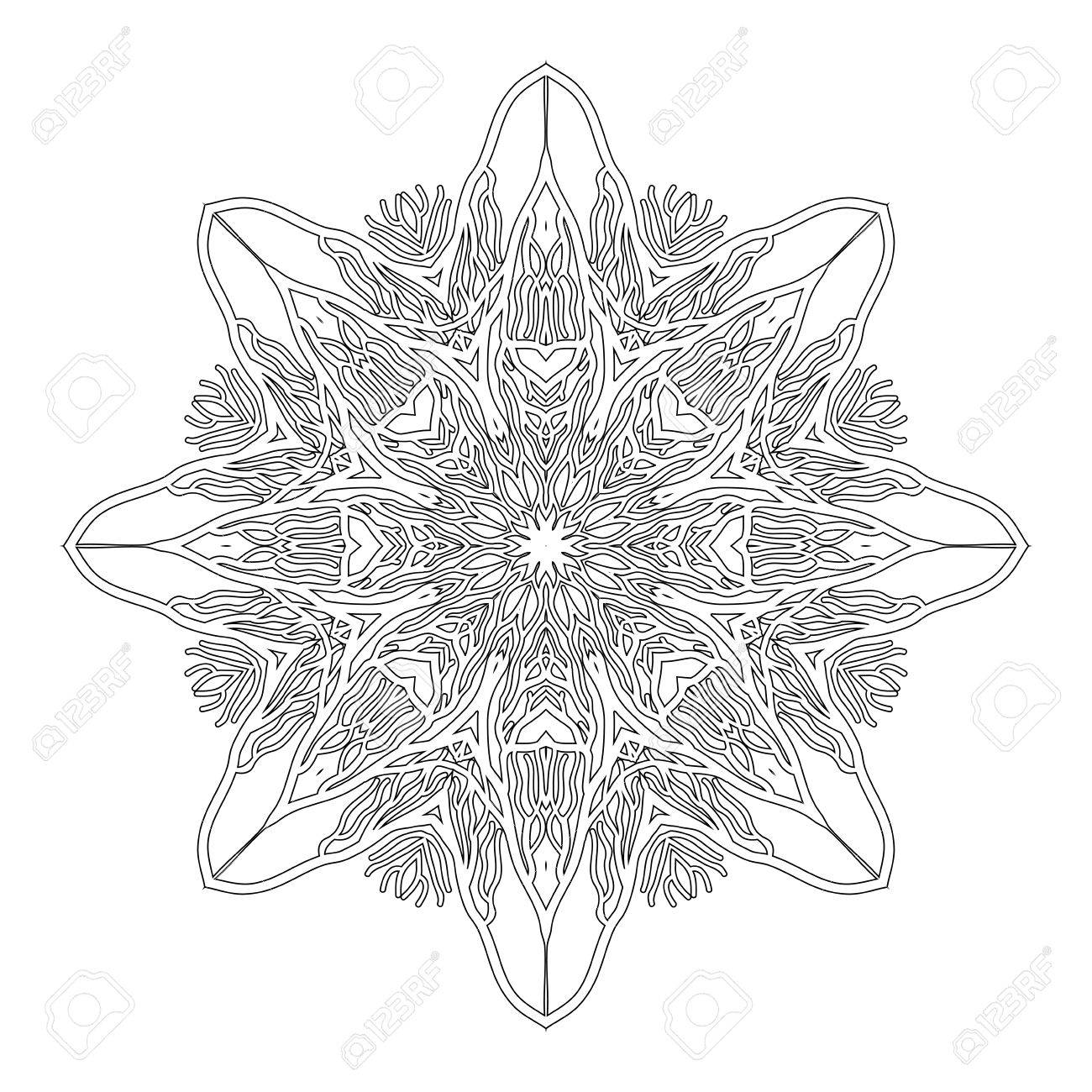 Abstract Coral Circle Ornament Ocean Line Art Style Vector Royalty Free Cliparts Vectors And Stock Illustration Image 49939148