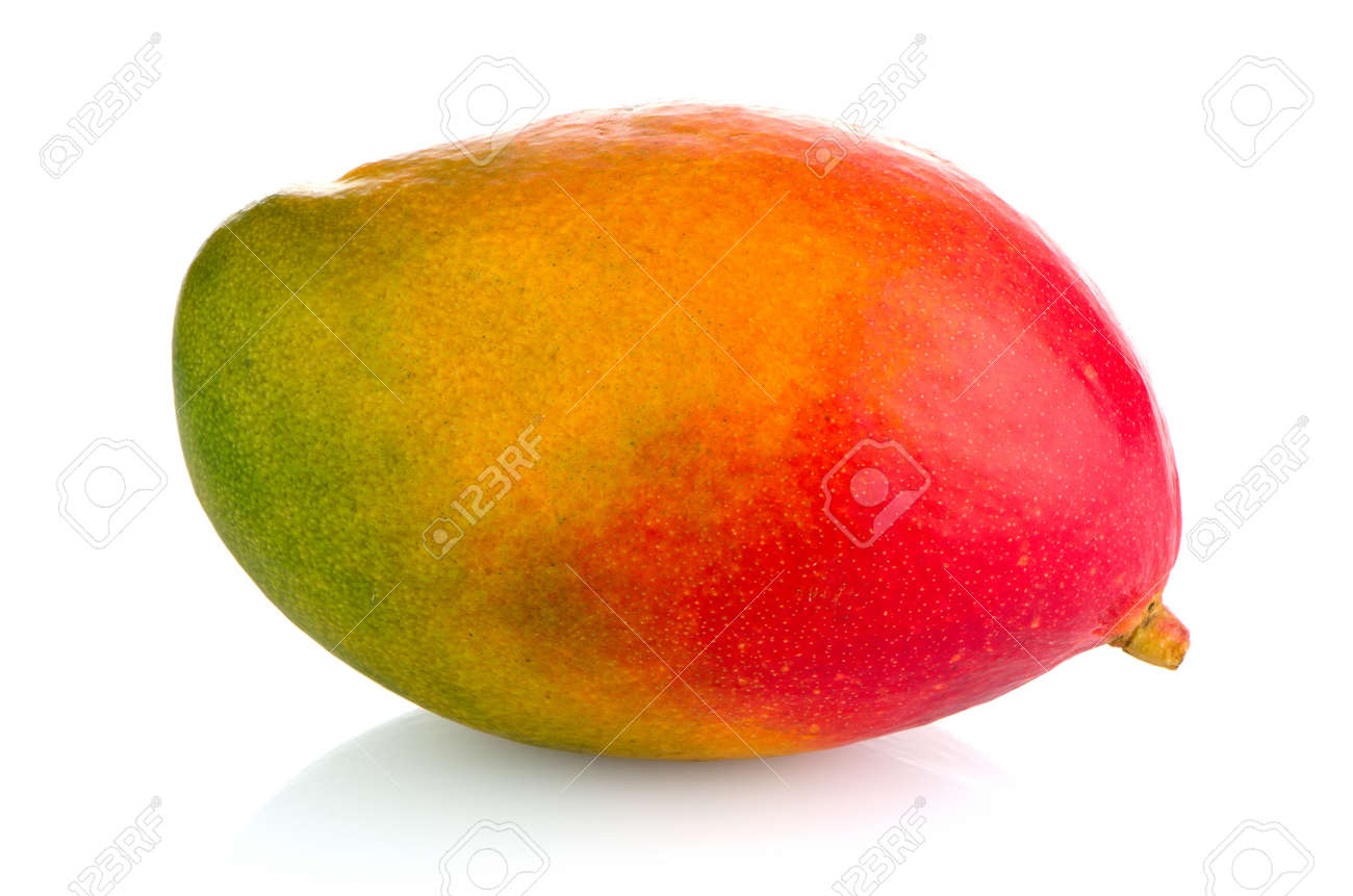 Mango fruit on white reflective background. - 19362709 Mango fruit on white reflective background. - 19362709