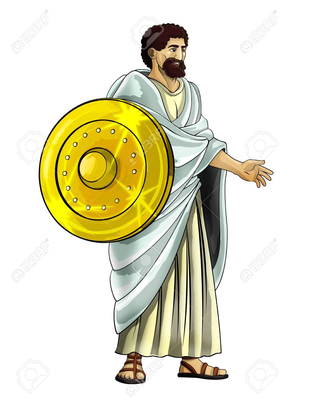 Cartoon Scene Met Romeinse Of Griekse Oude Karakter Krijger Of Gladiator Op  Witte Achtergrond - Illustratie Voor Kinderen Royalty-Vrije Foto, Plaatjes,  Beelden en Stock Fotografie. Image 132537189