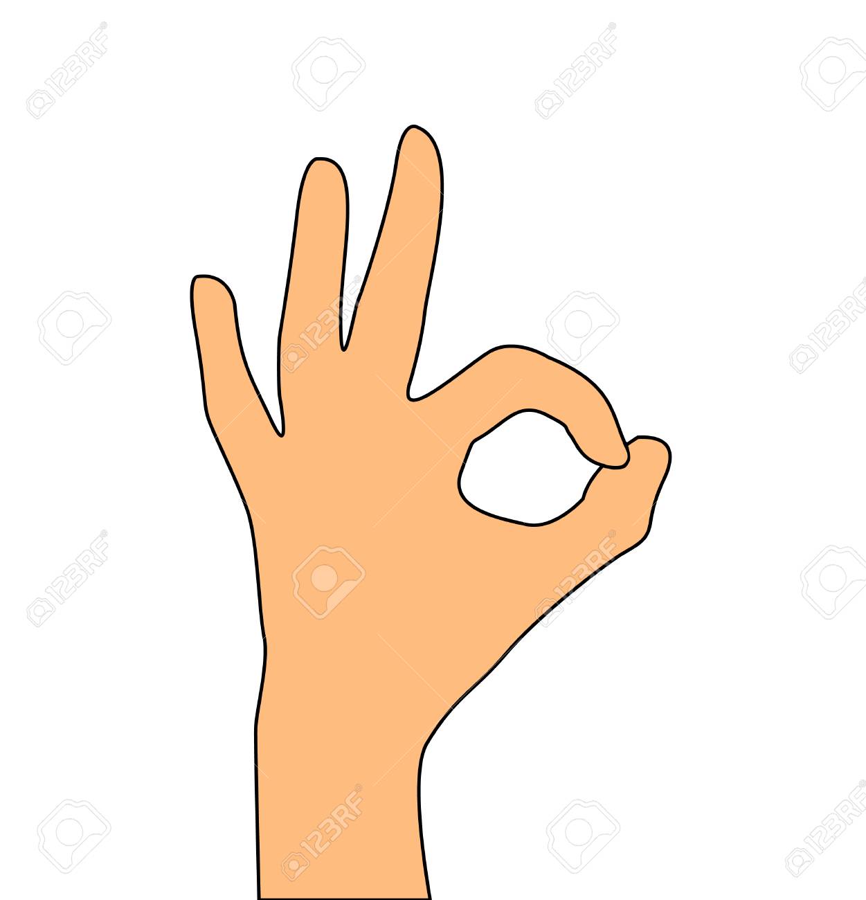hand okay symbol vector royalty free cliparts vectors and stock