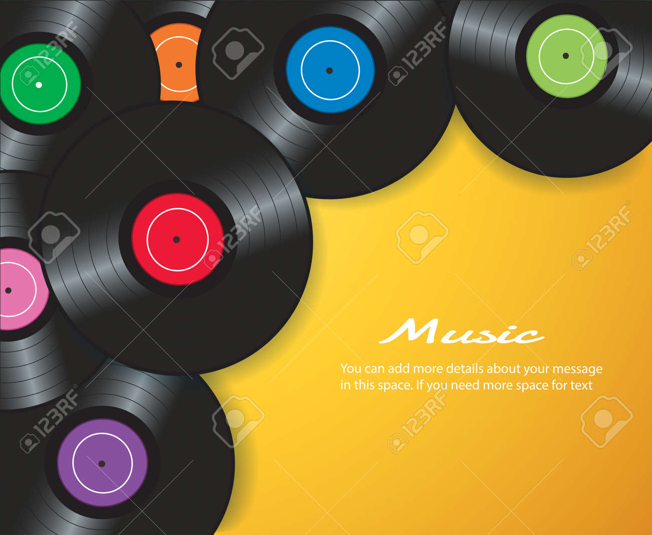 colorful vinyl records with