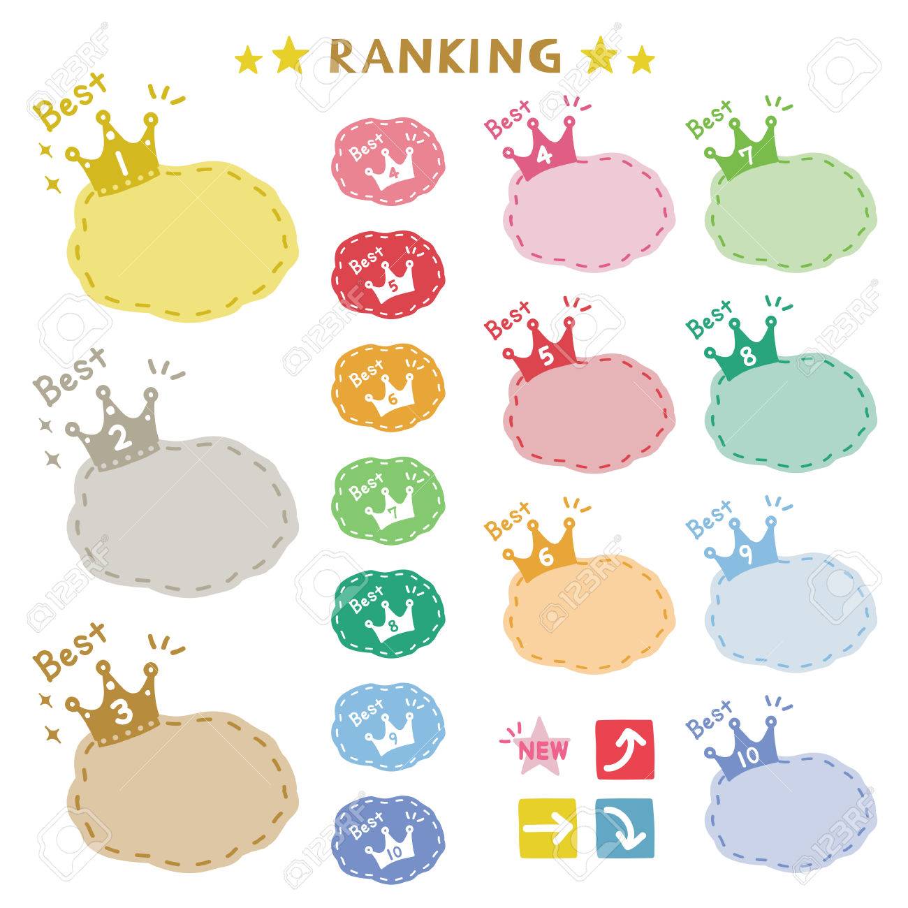 Conjunto De Iconos De Clasificacion De La Corona Ilustraciones Vectoriales Clip Art Vectorizado Libre De Derechos Image