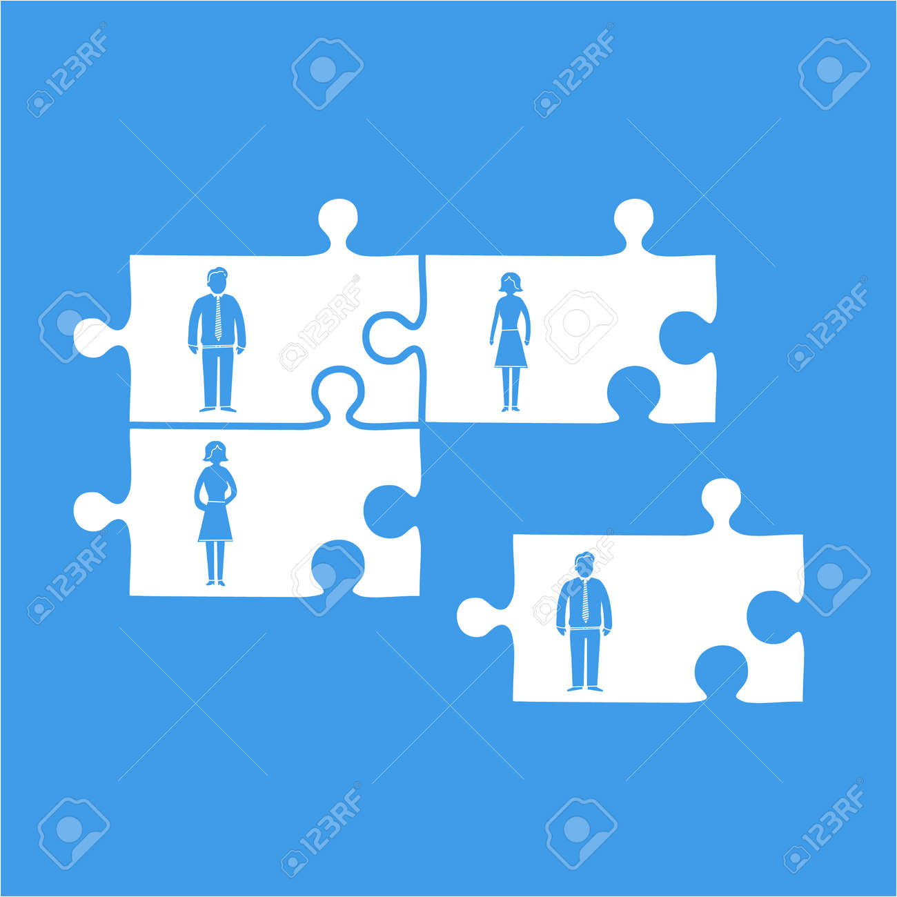 ベクトル ビジネス チーム ビルディングのピクトグラム アイコン ブルーに白のフラット デザイン インフォ グラフィック テンプレート のイラスト素材 ベクタ Image