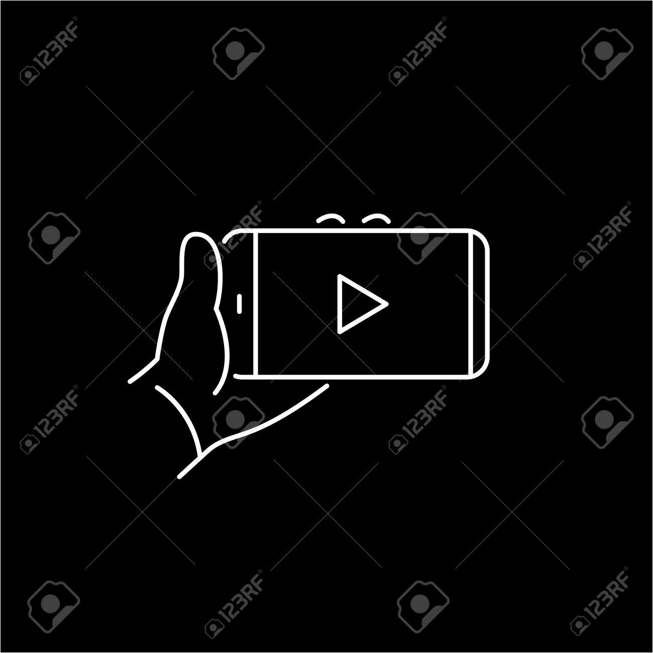 Vector Linear Telephone Et De La Technologie Icones Avec Lecteur