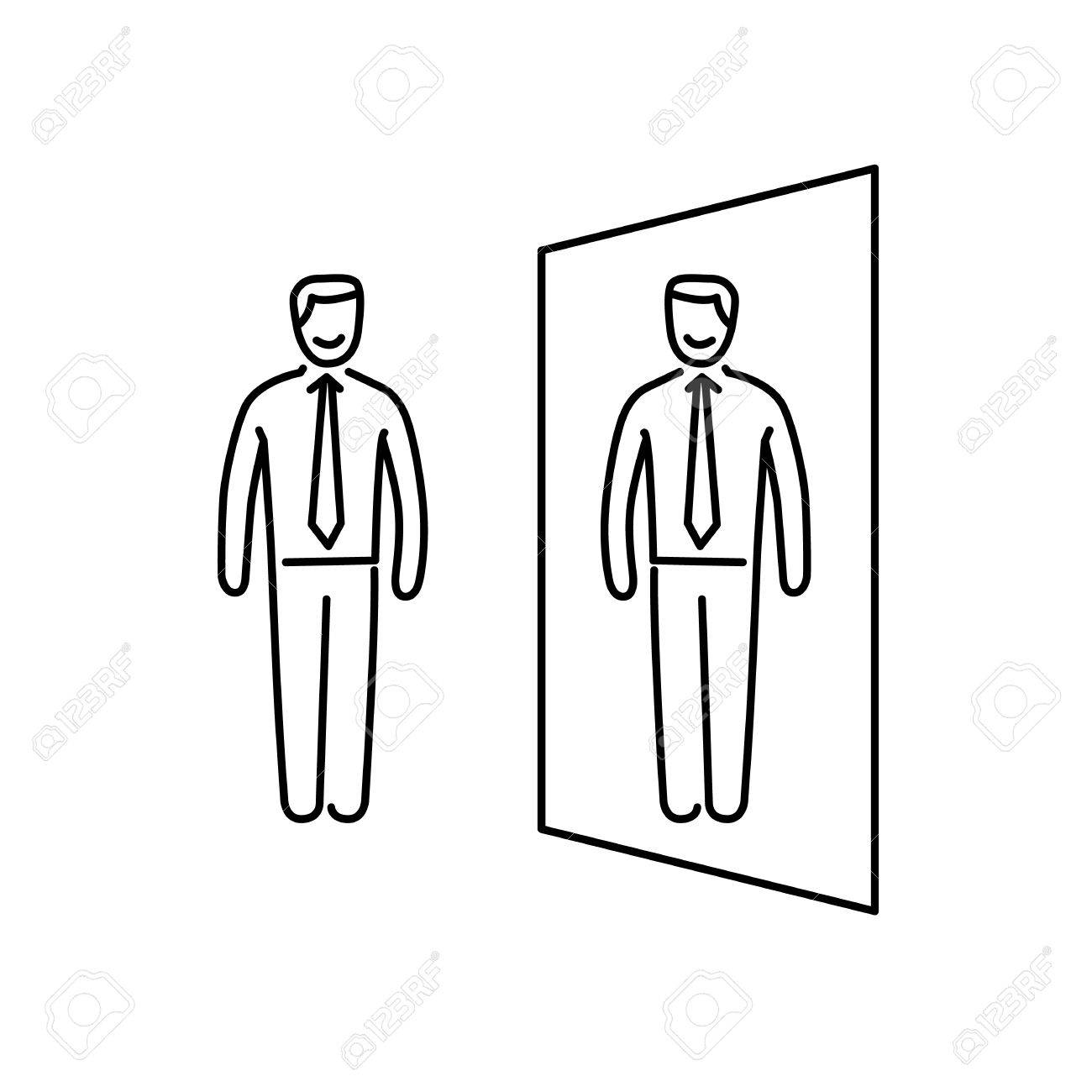 Vector Self Awareness Skills Icon Of Businessman Standing In Royalty Free Cliparts Vectors And Stock Illustration Image