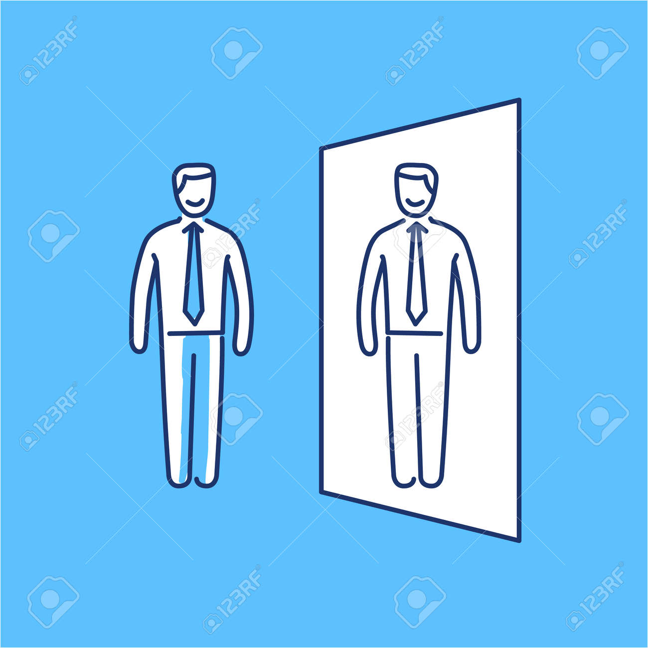 Vector Self Awareness Skills Icon Of Businessman Standing In Royalty Free Cliparts Vectors And Stock Illustration Image