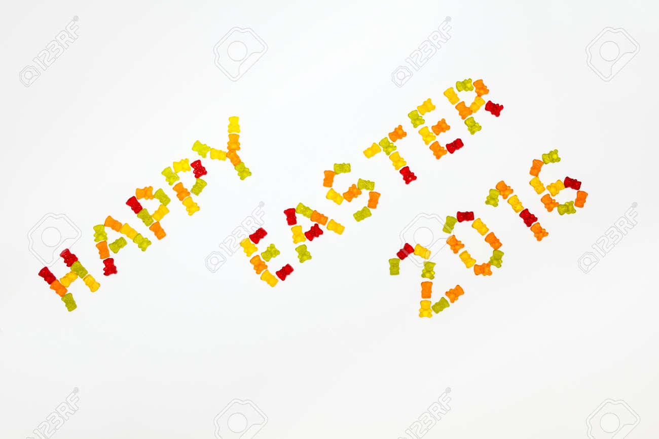 Ein Zeichen Happy Easter 16 Gummibarchen Lizenzfreie Fotos Bilder Und Stock Fotografie Image