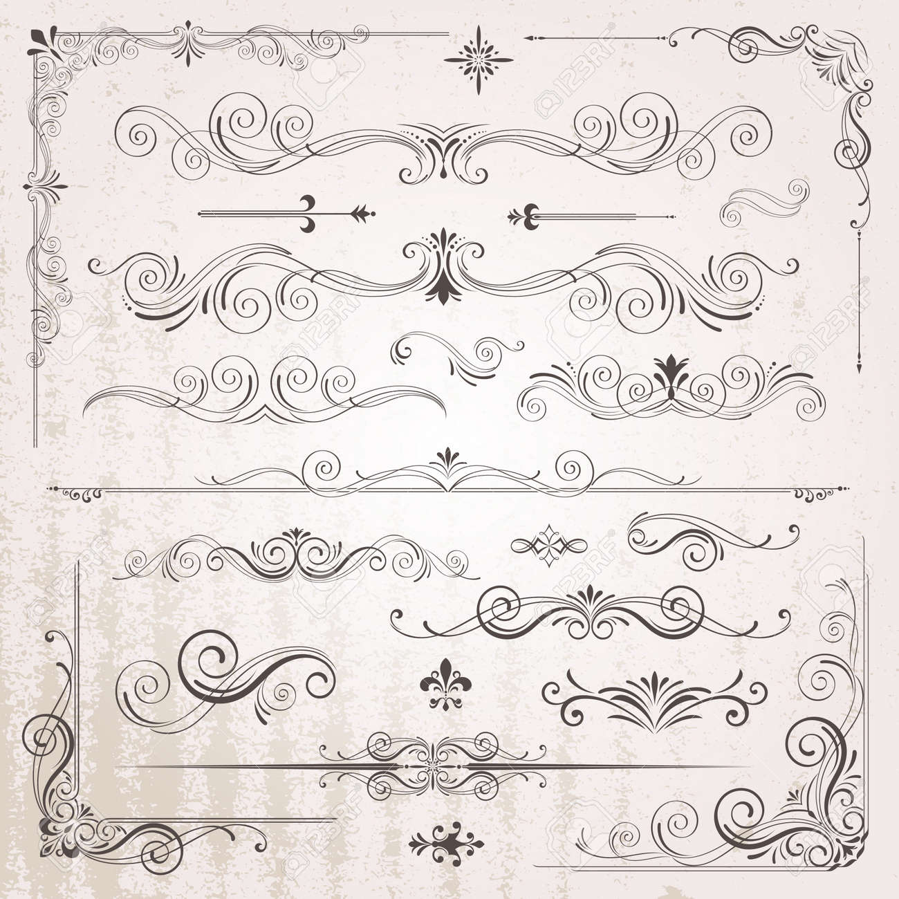 Vintage frames and scroll elements - 52745479 Vintage frames and scroll elements - 52745479