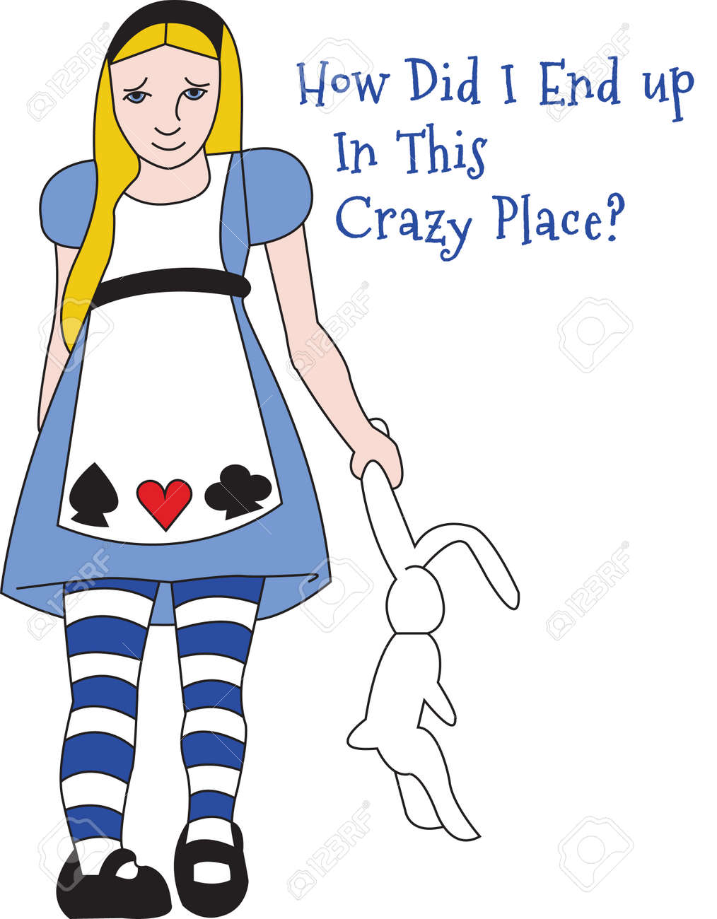 Alice The Classic Character From Wonderland Is Surprisingly Easy To Stitch She And Her Rabbit Are A Great Way To Add Some Interest To A Storybook Project Royalty Free Cliparts Vectors And