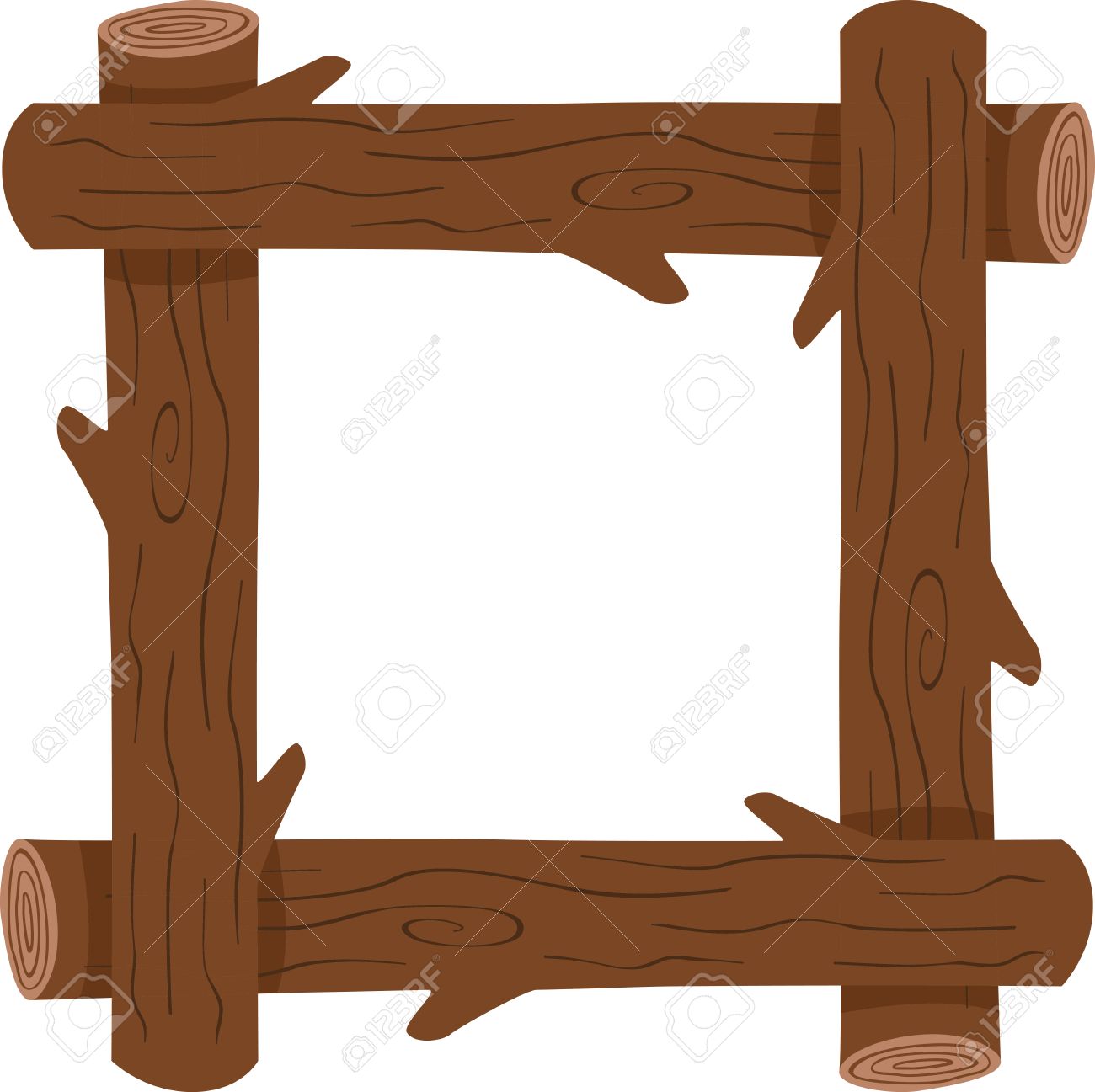 無作法な丸太フレームは 屋外のテーマ プロジェクトに最適です のイラスト素材 ベクタ Image