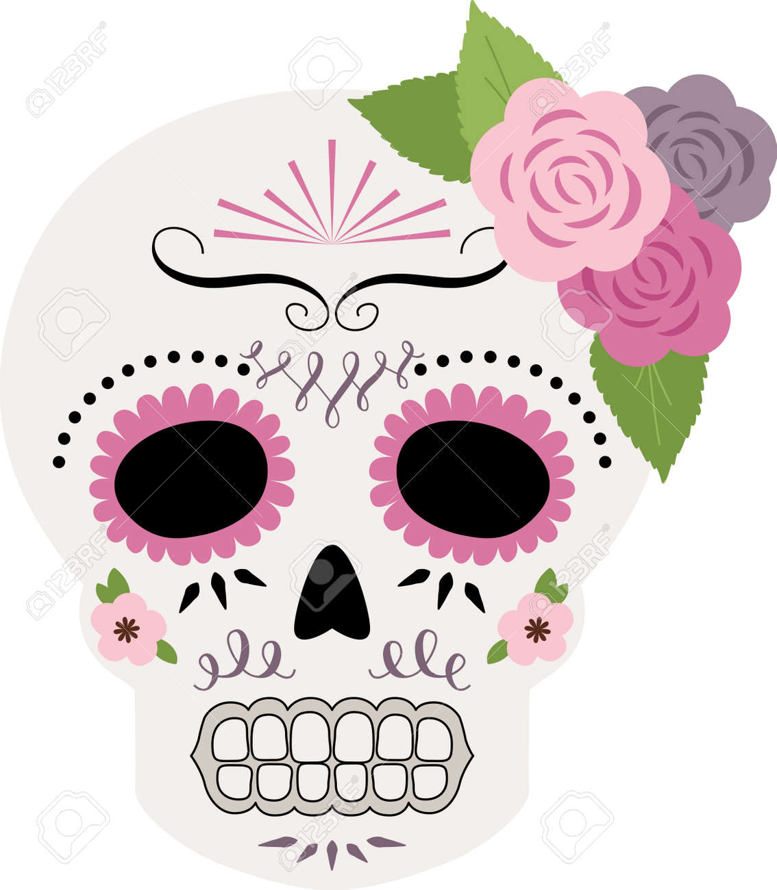 Celebrate the Dia de los Muertos with this light, pretty sugar skull design on throw pillows, holiday decorations, and more. - 43985419 Celebrate the Dia de los Muertos with this light, pretty sugar skull design on throw pillows, holiday decorations, and more. - 43985419