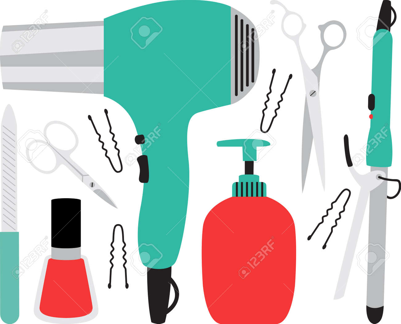 タオル T シャツ トートバッグ エプロンのこの素晴れらしい 簡単なステッチ産業デザインであなたの髪のドレッサーに敬意を払います のイラスト素材 ベクタ Image