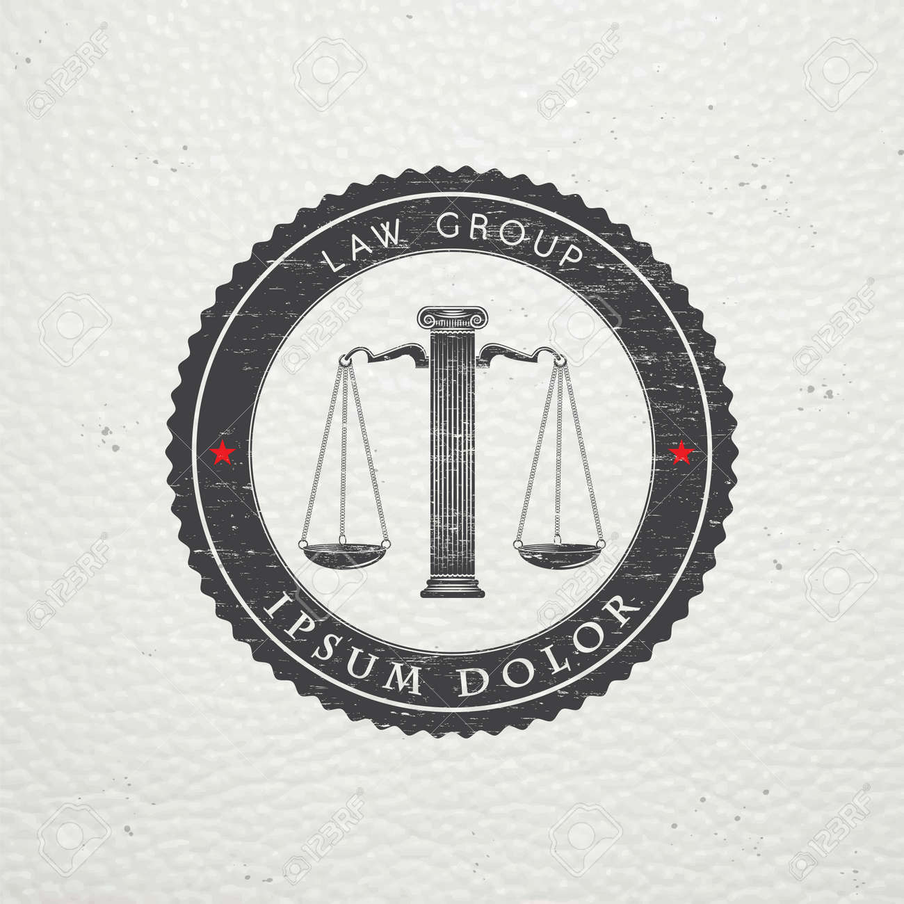弁護士サービス 法律事務所 裁判官 地方検事 ビンテージ ラベルの弁護士 古いレトロなビンテージ グランジ 活版印刷ラベル ステッカー ロゴとバッジ フラットのベクトル図のイラスト素材 ベクタ Image
