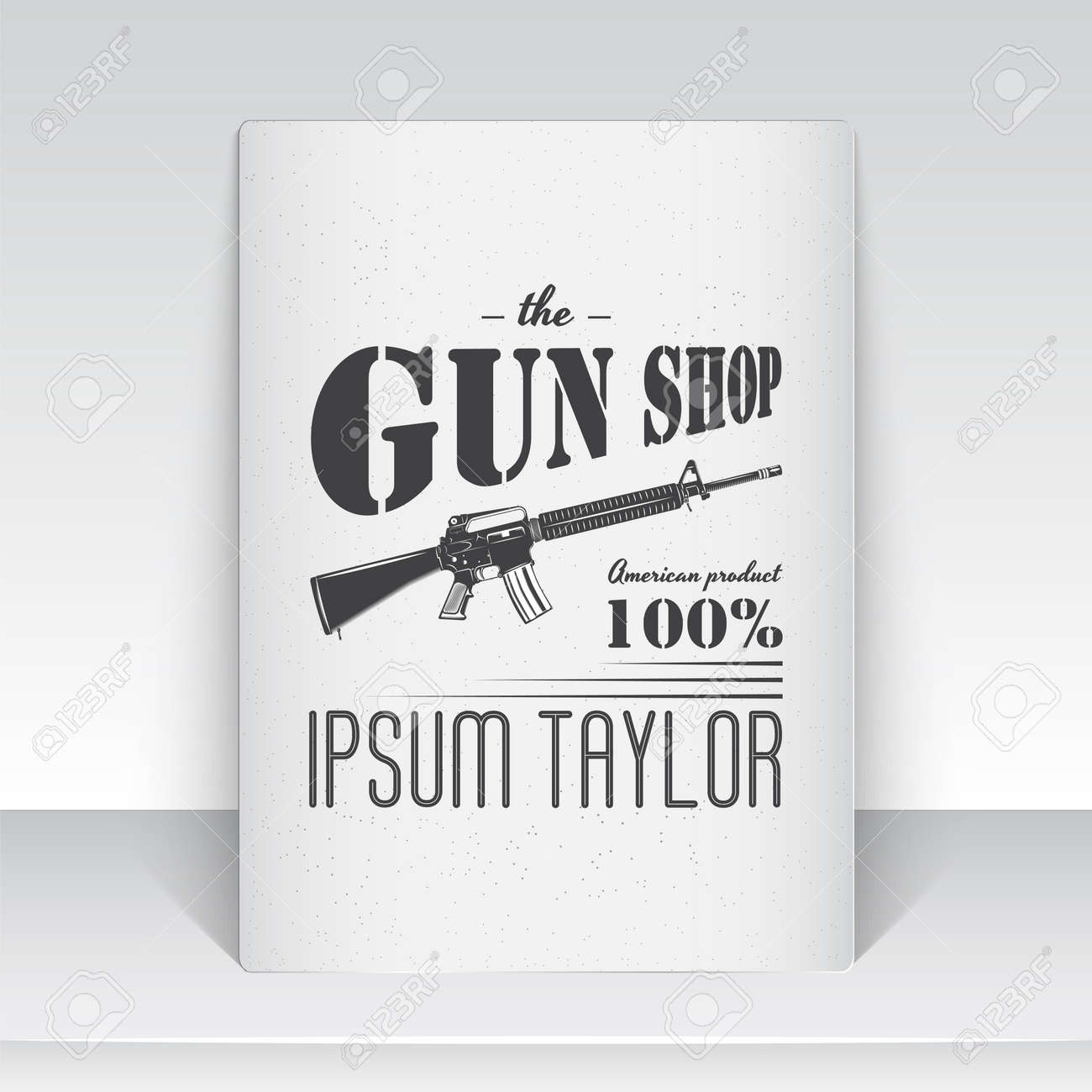 american gun shop firearms store hunting gun detailed elements firearm logos
