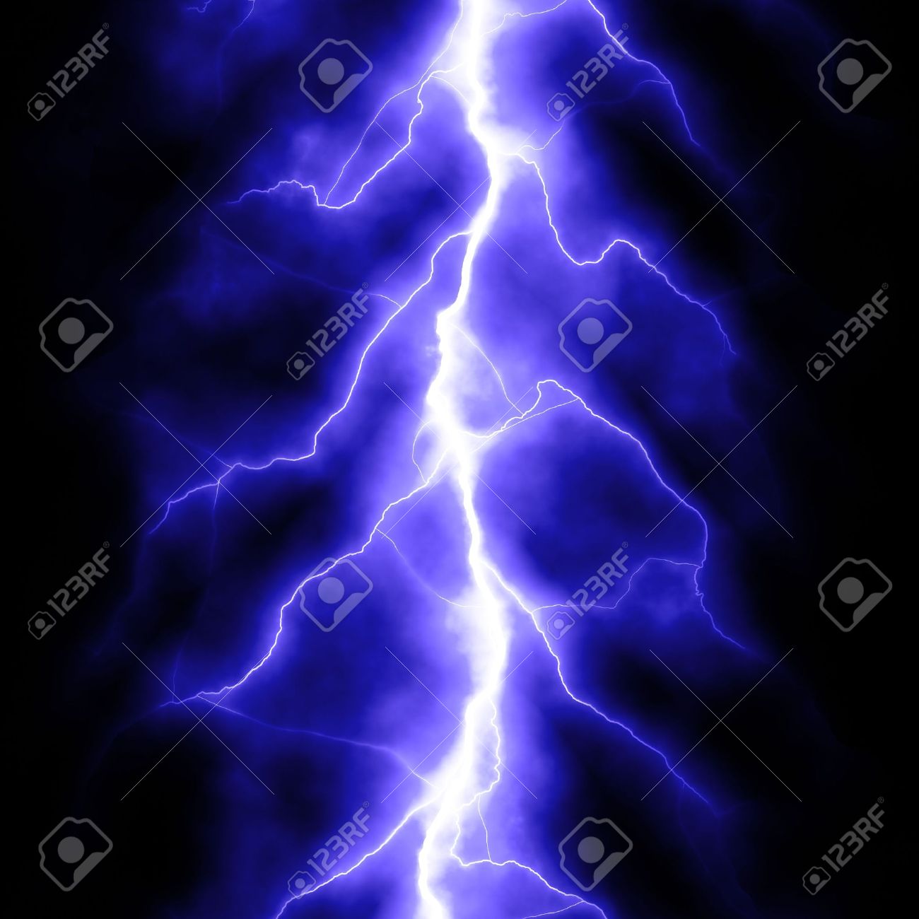 Blue Lightning Bolt Over Black Stock Photo Picture And Royalty Free Image Image