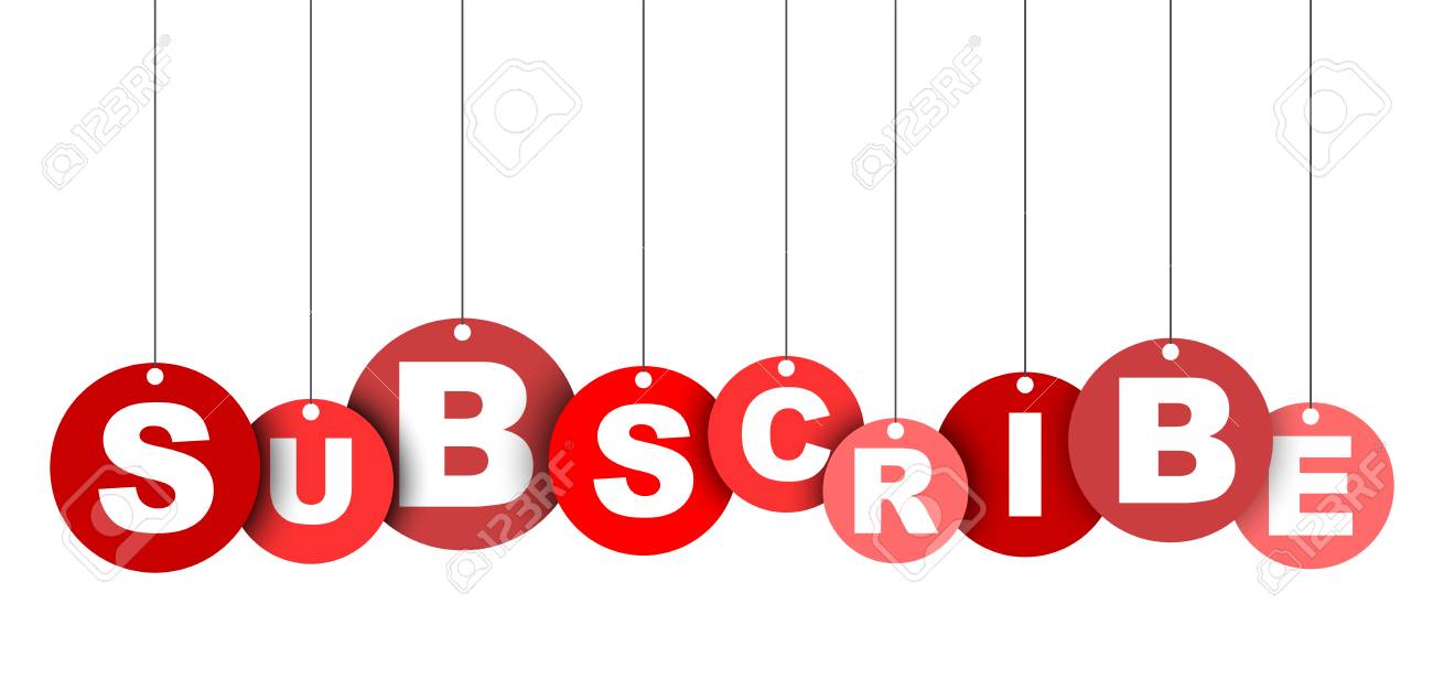 red easy vector illustration isolated circle tag banner subscribe