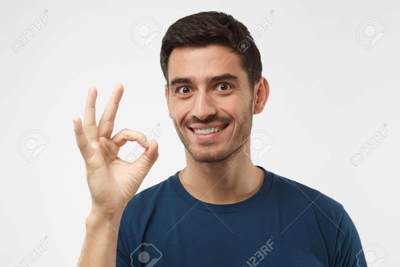 young man having happy