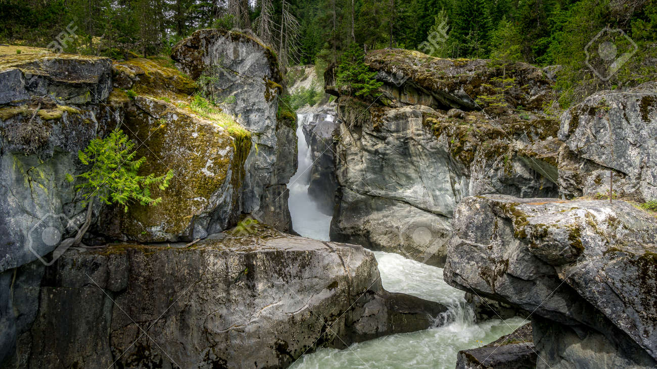 Nairn Falls on the Lillooet River between the towns of Whistler and Pemberton in British Columbia, Canada - 156120905 Nairn Falls on the Lillooet River between the towns of Whistler and Pemberton in British Columbia, Canada - 156120905