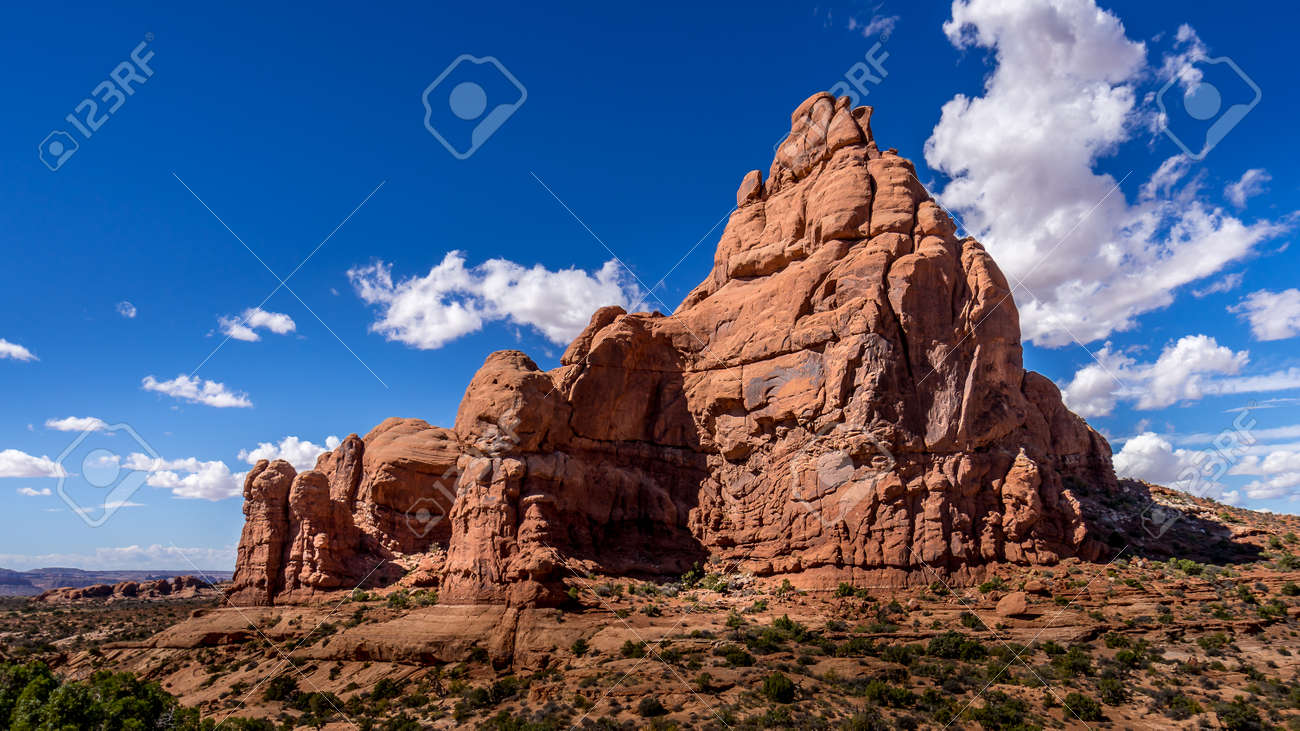 Unique Red Sandstone Pinnacles and Rock Fins at the Garden of Eden in Arches National Park near the town of Moab in Utah, United States - 164114768 Unique Red Sandstone Pinnacles and Rock Fins at the Garden of Eden in Arches National Park near the town of Moab in Utah, United States - 164114768