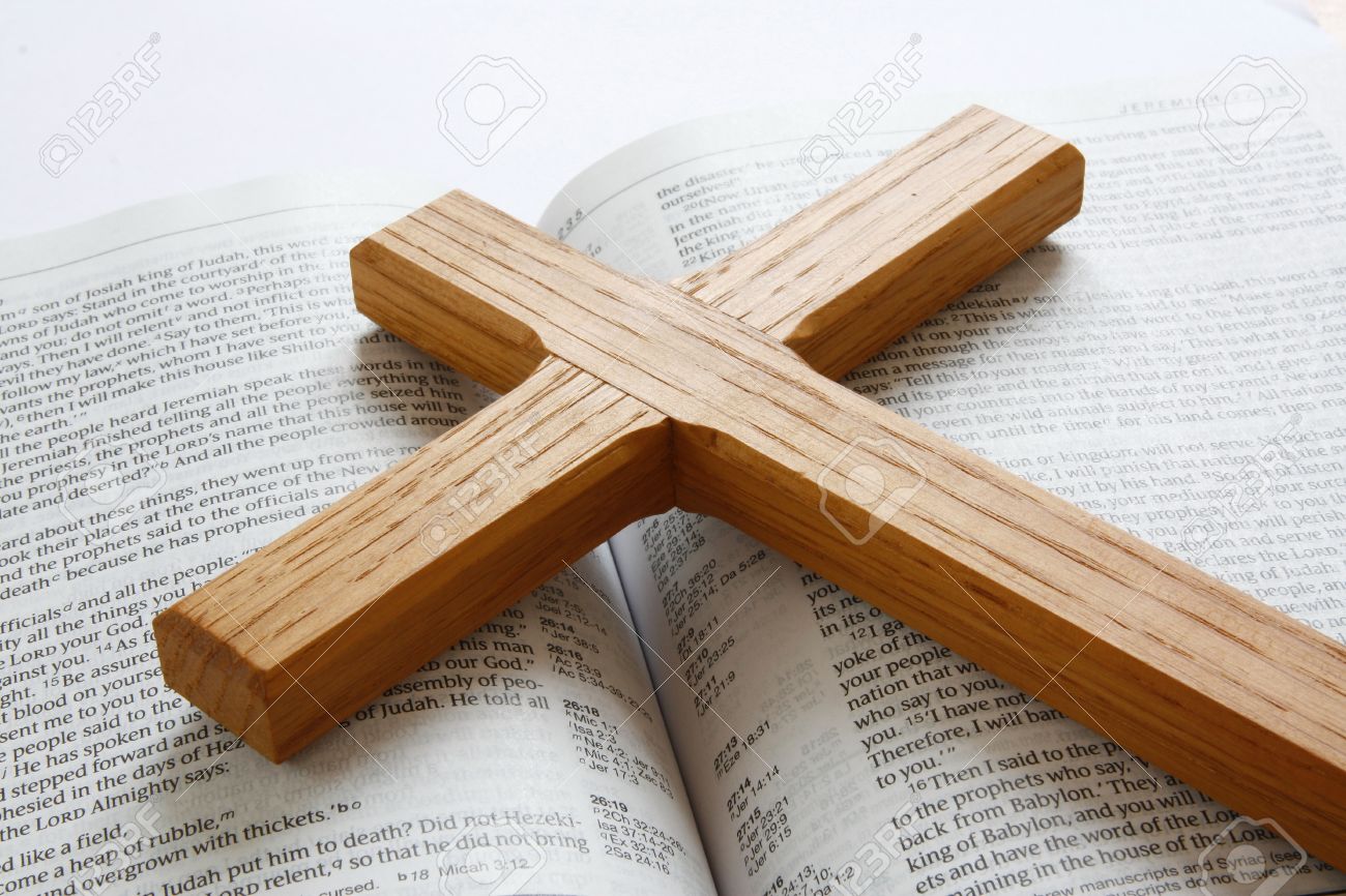 open bible with wooden cross stock photo picture and royalty free