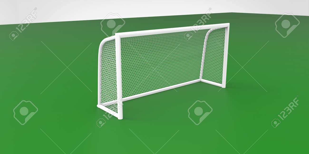 サッカー サッカーの目標は投稿きれいな空のグリーン フィールドのゴールキーパー チーム 選手権 リーグのポスターのウェブサイトのデザインのコンセプトです コレクションから 1 つ の写真素材 画像素材 Image