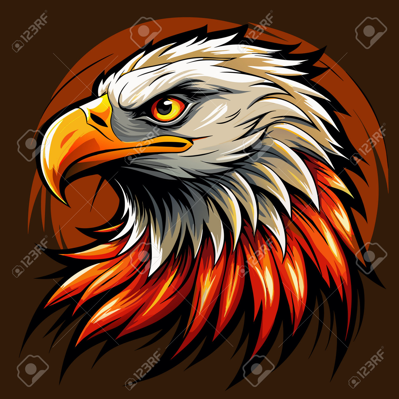 Eagle Head Vector Design On Brown Background. Vector Illustration Eps 10.  Royalty Free SVG, Cliparts, Vectors, and Stock Illustration. Image  226949738., image size:1300x1300